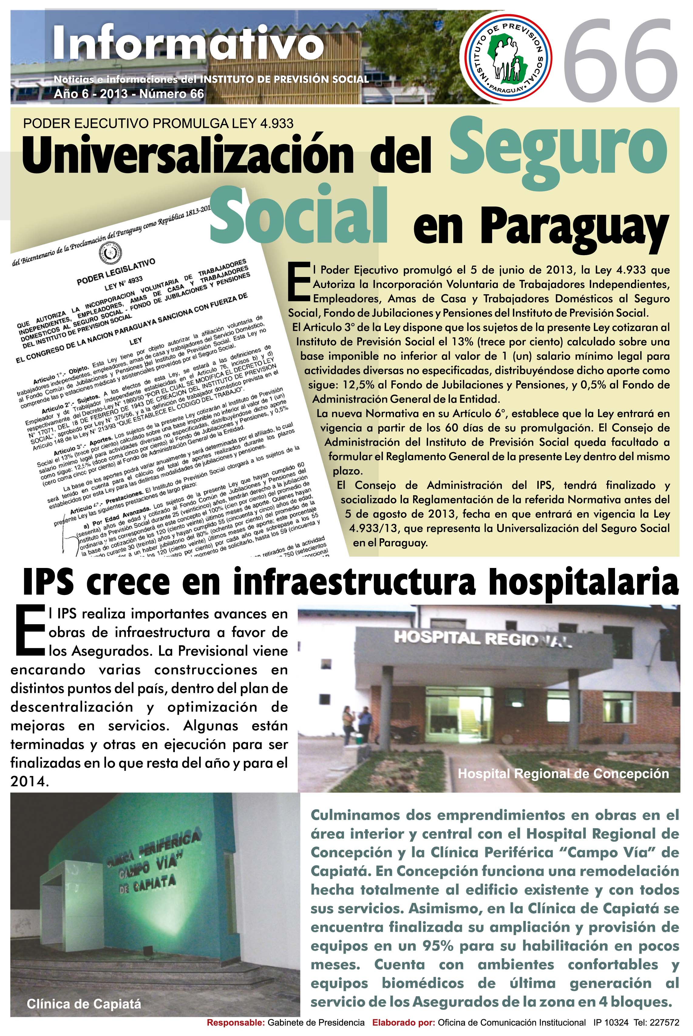 Boletín impreso N° 66 (agosto 2013)