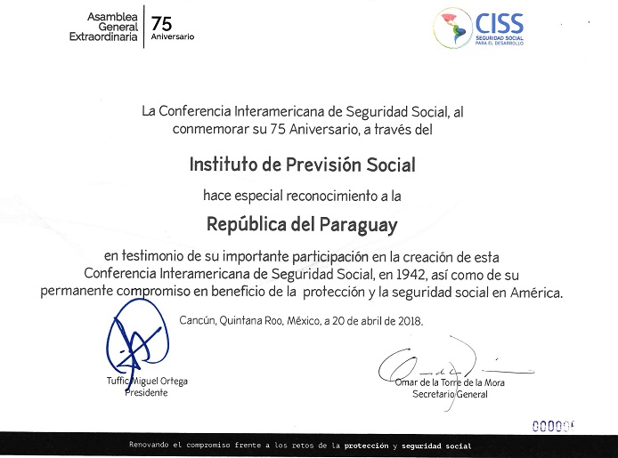 IPS recibió distinción durante el 75° aniversario de la Conferencia Interamericana de Seguridad Social