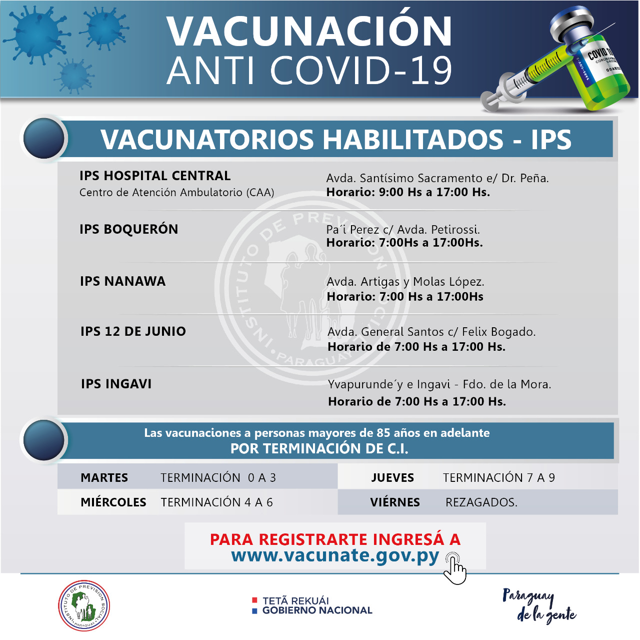 IPS Inicia vacunación contra Covid-19 para Adultos Mayores