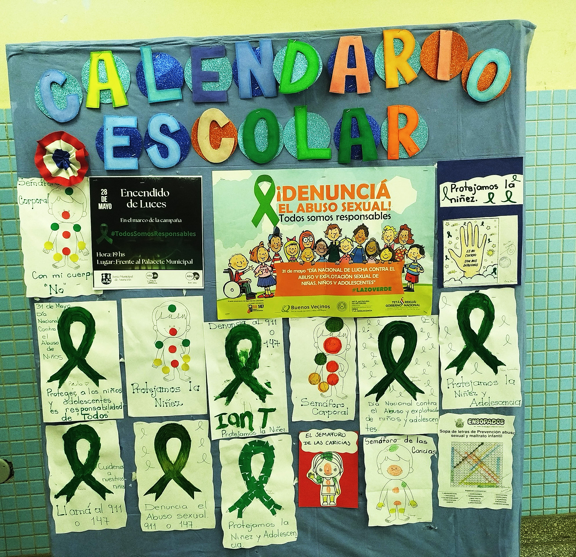 Pacientes internados y oncológicos de Pediatría presentan un muro artístico de lucha contra el abuso infanto-juvenil