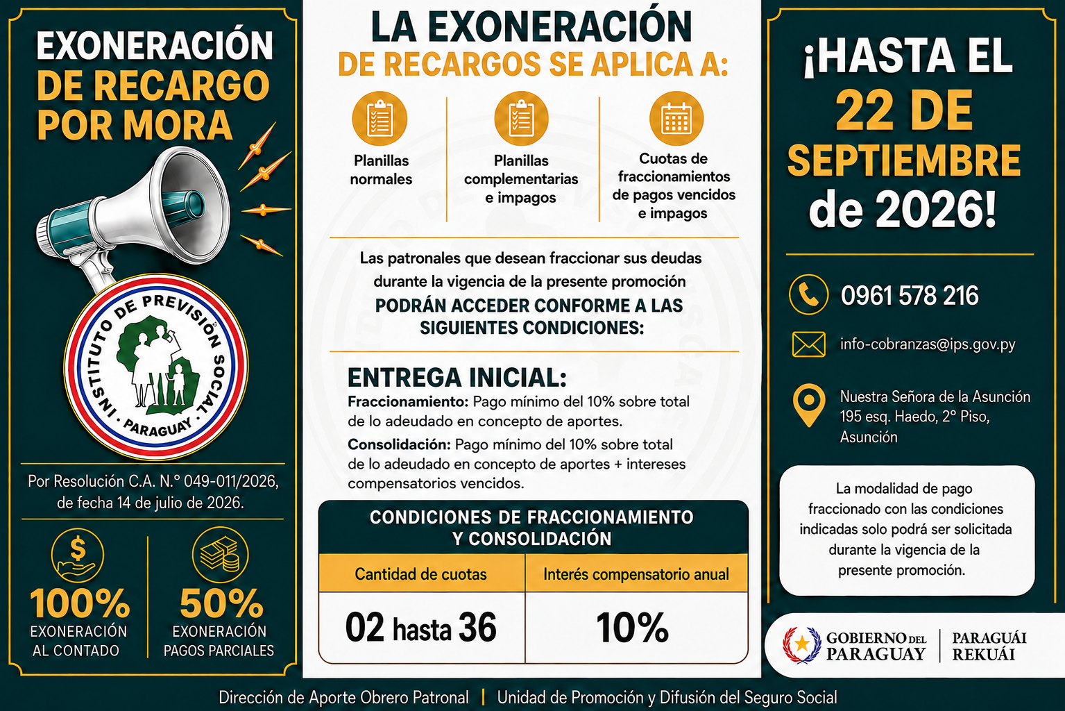 IPS habilita exoneración de recargos por mora para facilitar la regularización de deudas patronales