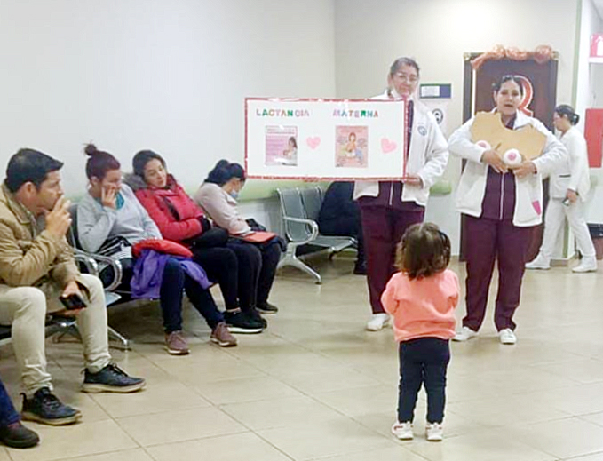 En la semana mundial de la lactancia materna ofrecen charlas para mamás y familias en la Policlínica de Pediatría Ingavi