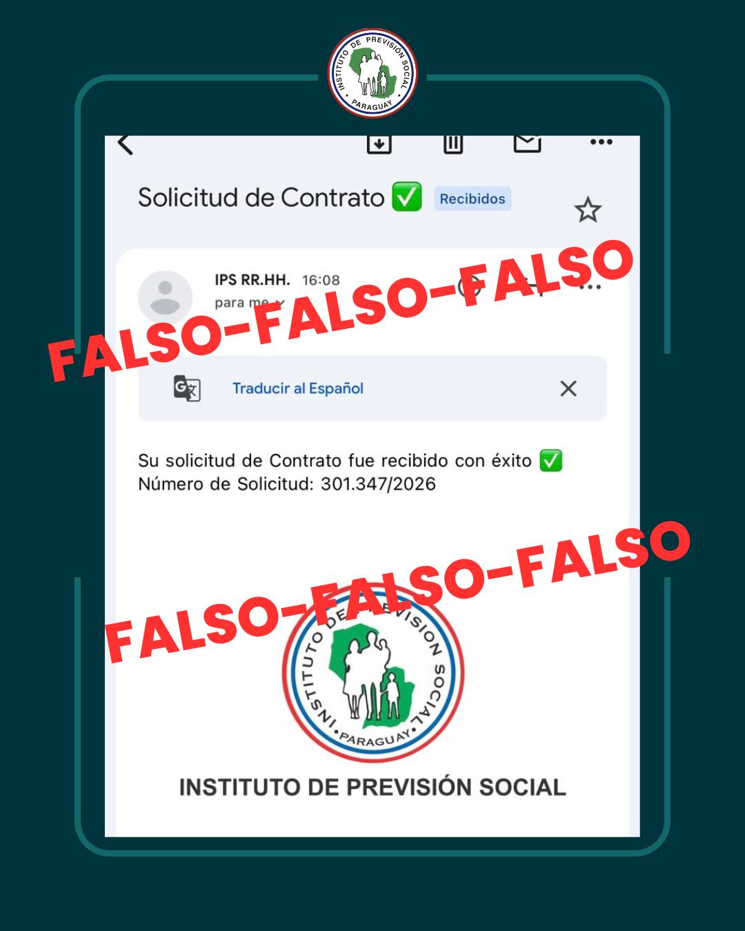 IPS alerta sobre publicaciones falsas que solicitan documentaciones para concursos y pide denunciar