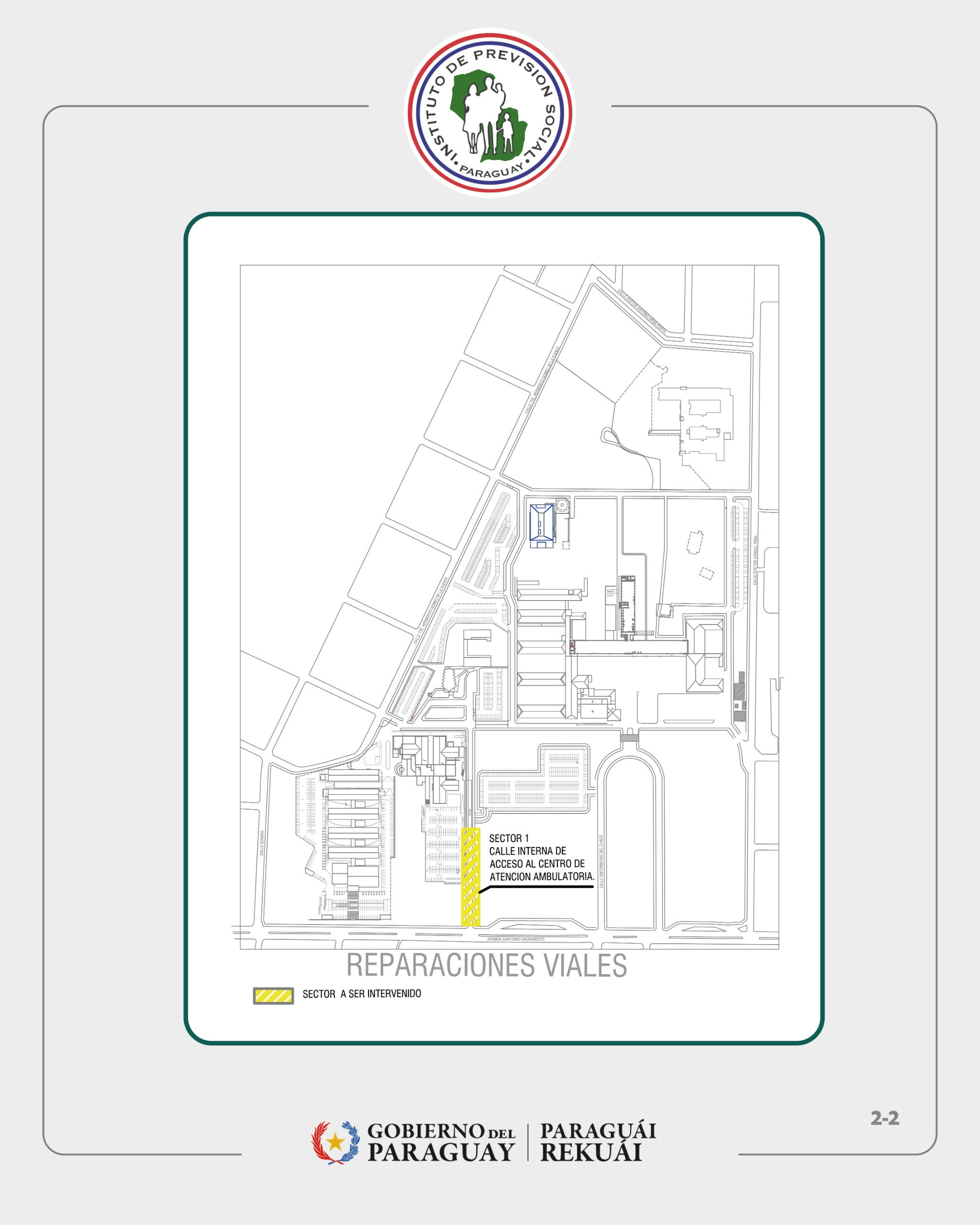 IPS inicia reacondicionamiento de calle interna de acceso al CAA para mejorar la circulación y las condiciones viales